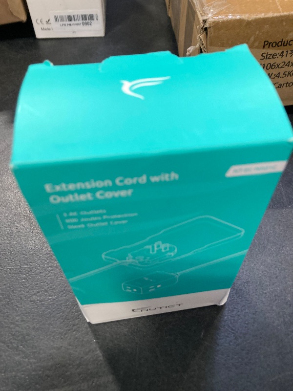 Photo 1 of NUTICT Flat Extension Cord with 3 Outlets, 3FT Short Extension Cord Flat Wall Plug & Ultra-Thin Outlet Cover, 900J Surge Protection, 13A/1625W, ETL Listed, White Outlet Extender for Kitchen Bathroom