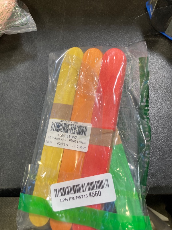 Photo 1 of 60 Pieces Jumbo Colored Popsicle Sticks, 8 Inch Natural Colored Wooden Craft Sticks, Multi-Purpose Rainbow Ice Cream Sticks for DIY Classroom Crafts, Home Art Projects and Plant Labels