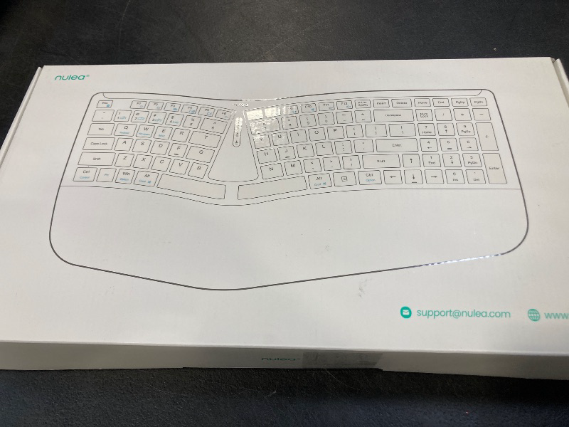 Photo 1 of Nulea RT07B Wireless Ergonomic Keyboard - Split Keyboard, Wrist Rest, Natural Typing, Bluetooth and USB Connectivity, USB-C Rechargeable,Compatible with Windows Mac (Grey White)