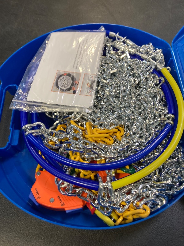 Photo 1 of 232805 Snow Tire Chains, 2-Pack Adjustable Anti-Slip Chains for Cars, SUVs, Pickup Trucks, Compatible with Tire Sizes 245/70R19.5, 255/70R18, 255/80R17, 265/60R20, 275/50R21, 285/45R22 - Model 232805