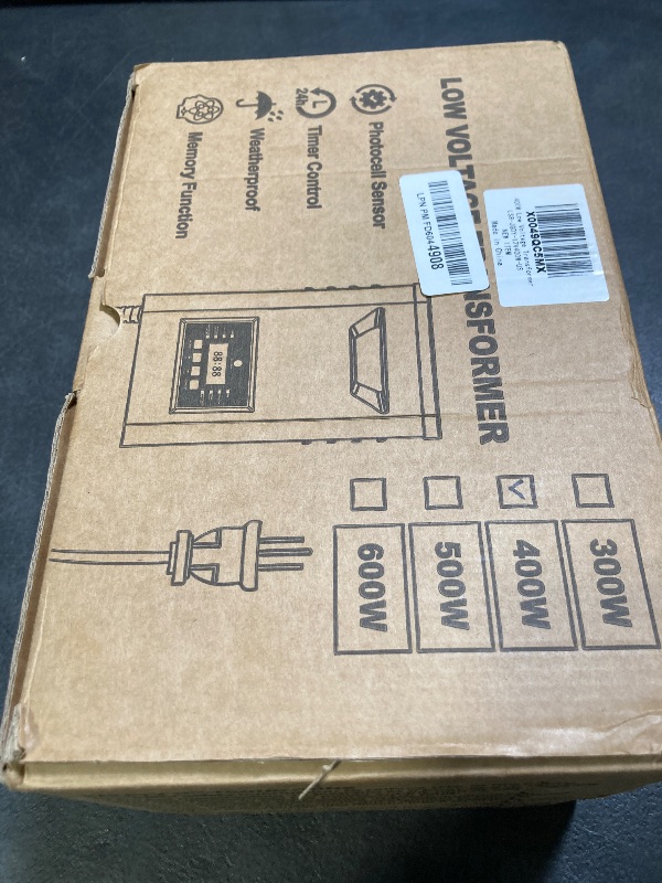 Photo 1 of 400W Low Voltage Landscape Transformer, Landscape Lighting Transformer with Timer and photocell Sensor, 120V AC to 12V/14V AC Outdoor Weatherproof Low Voltage Transformers for Landscape Lighting