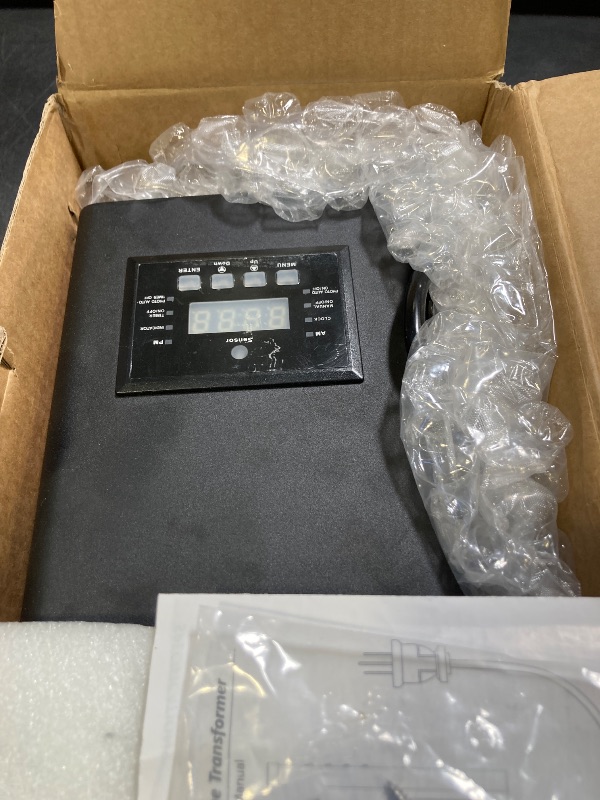 Photo 1 of 400W Low Voltage Landscape Transformer, Landscape Lighting Transformer with Timer and photocell Sensor, 120V AC to 12V/14V AC Outdoor Weatherproof Low Voltage Transformers for Landscape Lighting