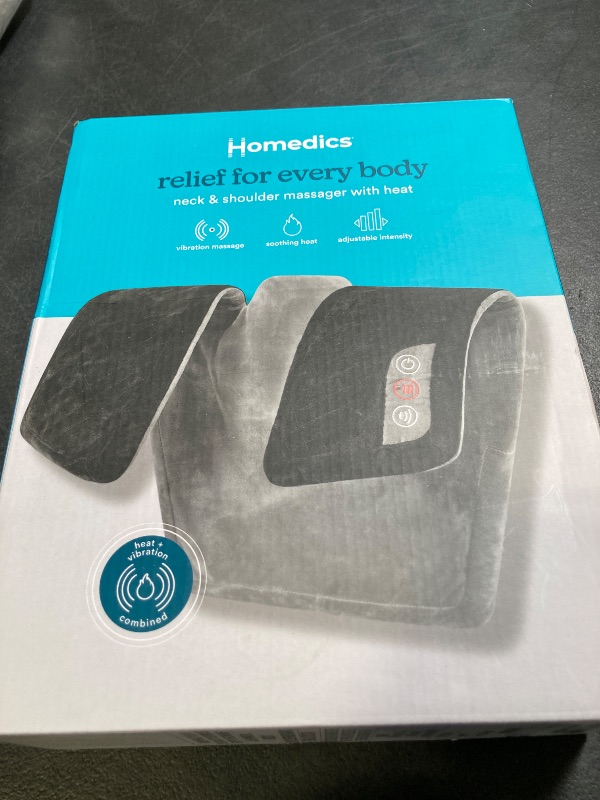 Photo 1 of HoMedics Heating Pad, Duel Intensity Vibrating Heated Neck & Shoulder Massage Wrap to Aid & Rejuvenate Sore and Tired Muscles, Black