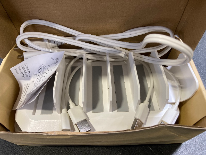 Photo 1 of 95W Fast Charging Station for Multiple Devices?UL & FCC Tested Safer Charging? 6-Port USB Charging Dock with 2 PD-Port, Compatible with iPhone/Android/MacBook/iPad/Tablet/Kindle(8 Cables Included)
