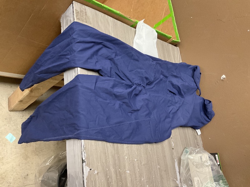 Photo 1 of ABOCIW Workout Sets for Women 2 Piece Color Block Strappy Sports Bra Tummy Control High Waist Biker Shorts Gym Set Yoga Pilates Outfits Work Out Clothes Navy - Medium