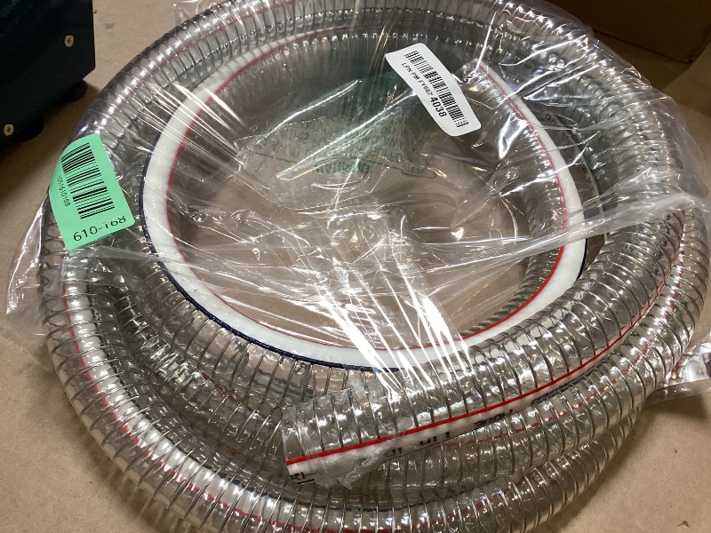 Photo 1 of 10FT 1" ID x 1.25" OD Steel Wire Suction Hose PVC Reinforced Tubing High Pressure Flexible Vinyl Hose Heavy Duty Clear Vacuum Suction Tube for Dust Collection Drain Fuel