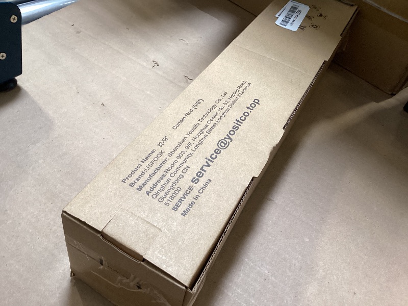 Photo 1 of 2 Pack No Drill Curtain Rods for Windows 32 to 58 Inch, USFOOK 5/8 Inch Self Curtain Rod with 3M Adhesive Holder, Renter Friendly Drapery Poles with White Round Finials