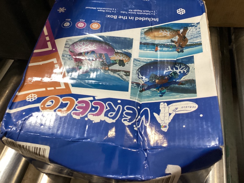 Photo 1 of 1/3 Packs Snow Tube Inflatable Sleds for Kids Snow Tubes for Sledding Heavy Duty 36'' Snow Sleds for Kids and Adult with Handles Outdoor Snow Toys Set for Boys Girl 3PCs-Mix