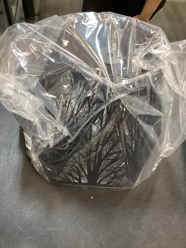 Photo 1 of Medium Modern Style Lamp Shades with Multiple Sides, ALUCSET Metal Lampshade with Pattern of Trees for Table Lamp and Floor Light, 7 x 13.8 x 9.5 Inch, Spider (Black/Gold)