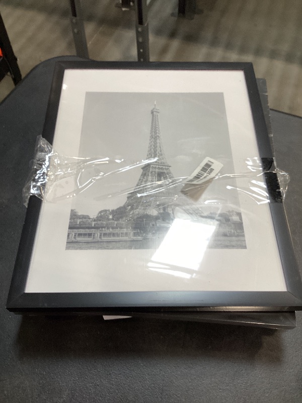 Photo 1 of upsimples 11x14 Picture Frame Set of 5, Display Pictures 8x10 with Mat or 11x14 Without Mat, Wall Gallery Photo Frames, Black