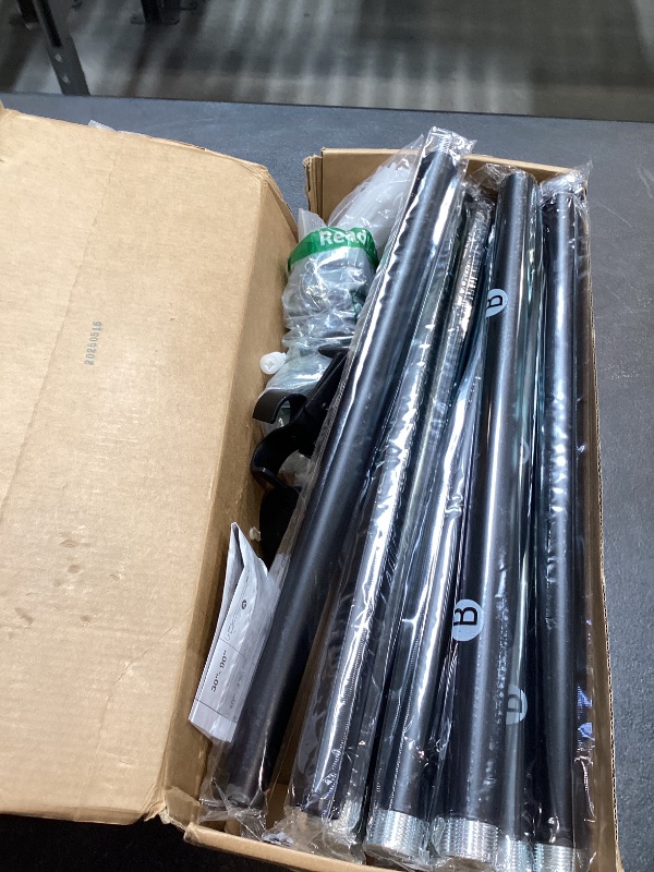 Photo 1 of GEEBOBO 2 Pack Black Curtain Rods for Windows 72 to 144 Inch, 1 Inch Adjustable Heavy Duty Easy Install Curtain Rods Set for Outdoor, Patio, Farmhouse, Bedroom, Living Room (Black,30"-150",2 Pack)