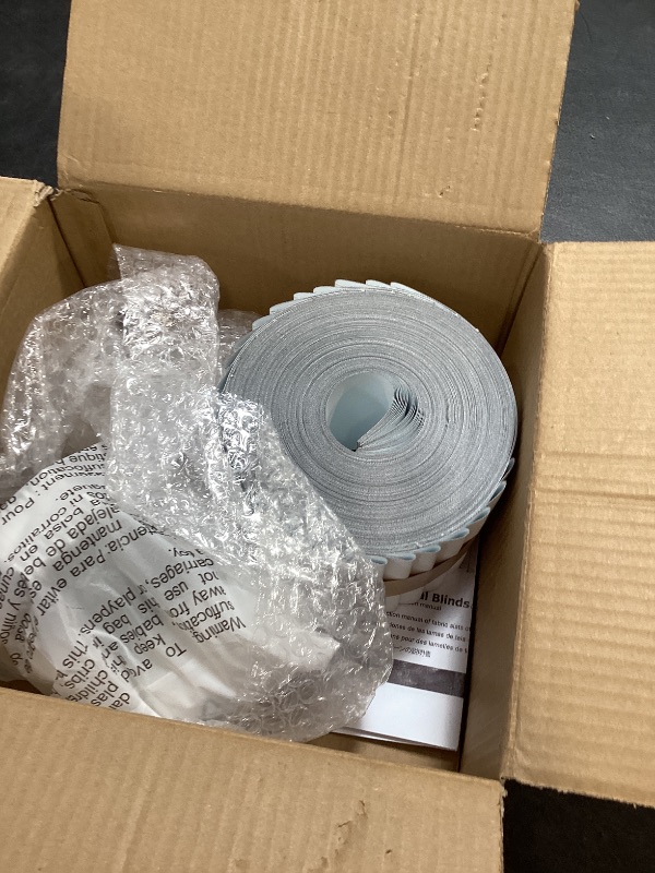 Photo 1 of LazBlinds Vertical Blinds Replacement Slats - Room Darkening Fabric Slats for Sliding Doors & Windows, Easy-Cut Polyester, White Texture (98" W x 84" L, 25 Pcs)