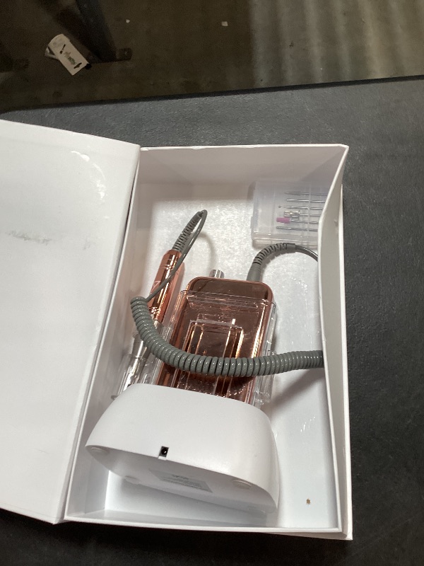 Photo 1 of M Mase- Professional Nail Drill Machine - Coreless 2-in-1 Nail File - Electric, Cordless, 35000 RPM, HD Display - Electric Nail Drill for Professional & Home Use (Metallic Gold)