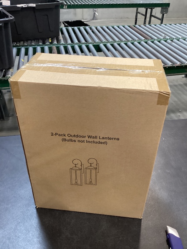 Photo 1 of 19" Oil Rubbed Bronze Outdoor Wall Lantern 2-Light, Large Outside Modern Sconce Light Fixture, Brown Porch Light Wall Mount with Glass, Waterproof Farmhouse Exterior Lamp Lighting, 2 Pack