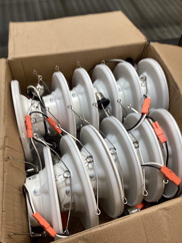 Photo 1 of 12 Pack 5/6 Inch LED Can Lights with Night Light, Metal 5CCT Retrofit Recessed Lighting Selectable 2700K-6000K Dimmable, 12W=75W, 1200LM Downlight with Metal Smooth Trim - ETL and Energy Star