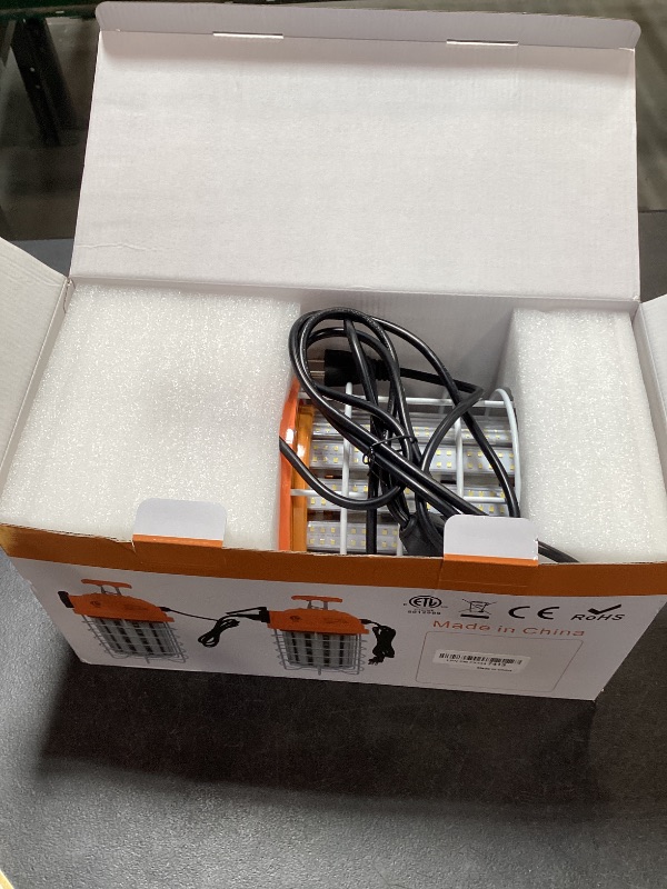 Photo 1 of 100W LED Temporary Work Light Fixture 16000 Lumen Daylight White 5000K, IP64 Dust & Waterproof, Stainless Steel Protective Cover for High Bay Construction Jobsite Workshop