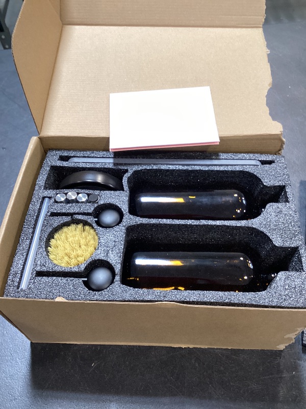 Photo 1 of [Luxury] Kitchen Soap Dispenser Set - 16OZ Amber Glass Bottle, Stainless Steel Pump, Instant Dry Tray, Waterproof Labels, Non-Slip Silicone Pad, and Dish Brush | Upgrade for Your Kitchen and Bathroom