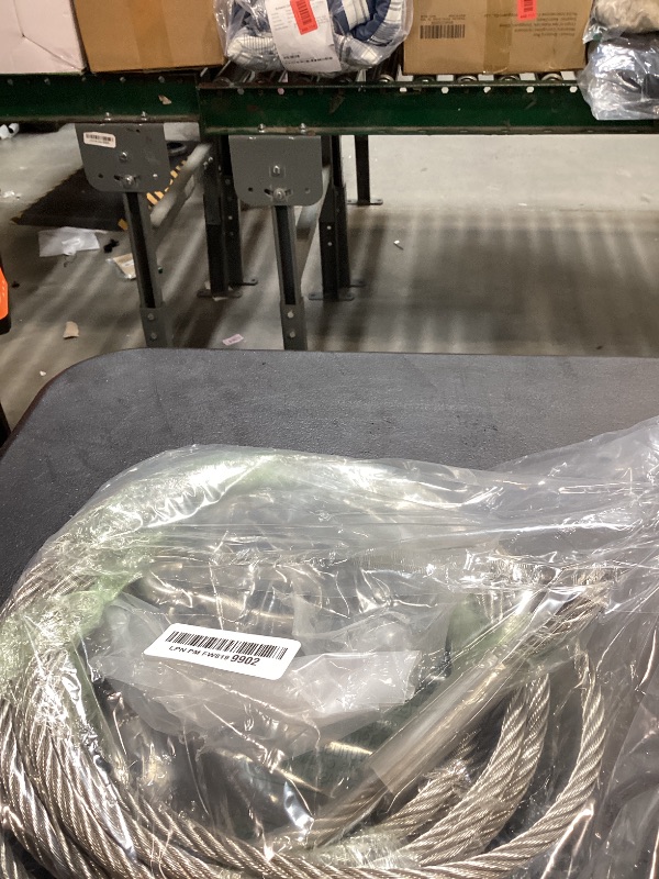 Photo 1 of LAKNUAL 3/8" Stainless Steel Wire Rope, 304 Stainless Steel Cable with Loop, 12000 lbs Breaking Strength 25ft Wire Rope with Clips and Thimbles for Boat Lifts, Zipline, Aircraft, Winch, Decking