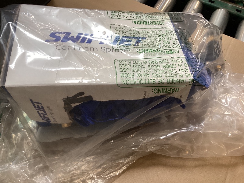 Photo 1 of SwiftJet Car Wash Foam Gun + Microfiber Wash Mitt - Foam Cannon Works with Any Soap - Garden Hose Car Foam Sprayer - Car Wash Kit - Car Accessories Foam Blaster (Orange Foam Gun with Mitt)