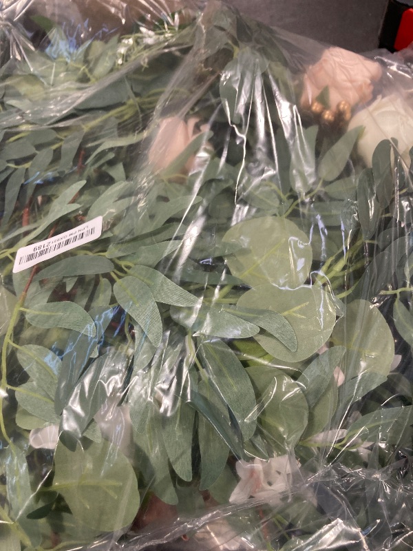 Photo 1 of Ling's moment 9FT Spring Flower Garland for Backdrop Decorations - Wedding Arch Flowers, Eucalyptus & Rose, Artificial Floral Garland for Mantle - Sweetheart Table Decor for Reception, Dusty Rose