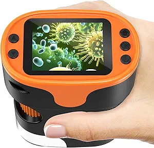 Photo 1 of 1000X Handheld Microscope for Kids 4K 2.0" Screen Rechargeable Mini Pocket Digital Microscopes w/Slides Kit Portable Edu Gift Age 4-6 8-12 Children Students