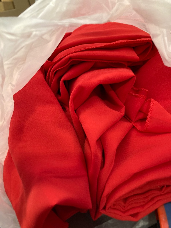 Photo 1 of DUOBAO Chiffon Ceiling Drapes 20ft Red Wedding Backdrops 4 Panels 5×20ft Sheer Backdrop Curtains for Reception Wedding Ceremony Dark Red Sheer Arch Drapes Fabric Event Party Supplies