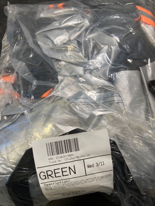 Photo 1 of FJWDSC Full Enclosed Motorcycle Cover Waterproof Outdoor/Indoor Storage Waterproof Motorcycle Cover Heavy Duty with Reflective Strips Fits Scooter/Touring Motorcycles Length up to 108"?Black+Sliver?