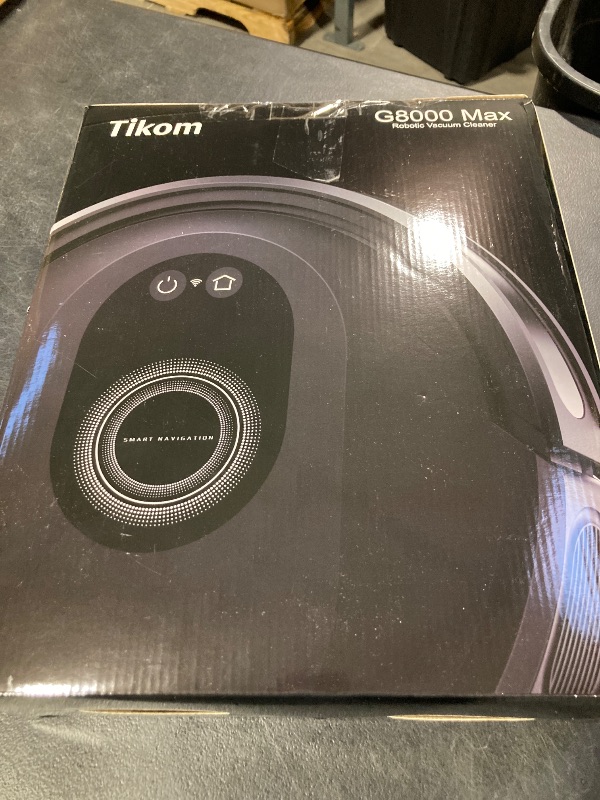 Photo 1 of * MISSING REMOTE * Tikom Robot Vacuum and Mop Combo, 5000Pa Robotic Vacuum Cleaner, 150 Min Max, App & Remote Control, Ideal for Hard Floor, Carpet, Pet Hair, Self-Charge(G8000 Max)
