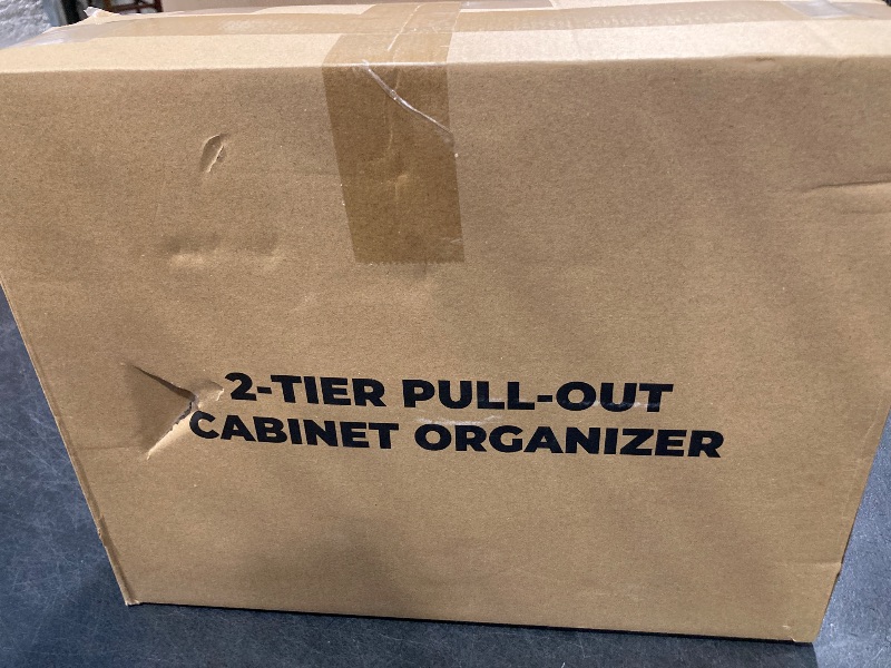 Photo 1 of Delamu 2-Tier Multi-Purpose Bathroom Under Sink Organizers and Storage, Stackable Kitchen Pantry Organization, Pull Out Medicine Cabinet Organizer with Movable Dividers, White, 4Pack