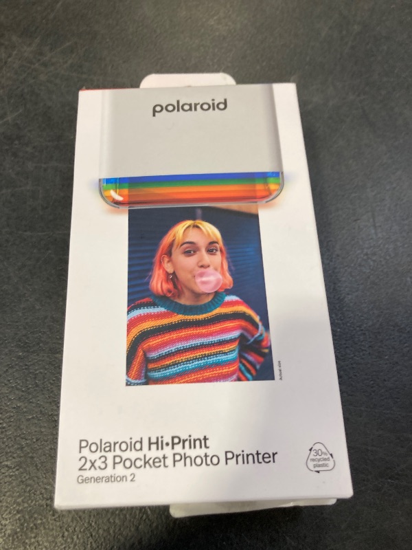Photo 1 of Polaroid Hi-Print - 2nd Generation Bluetooth Connected 2x3 Pocket Photo Dye-Sub Printer - White Printer Only (9128)