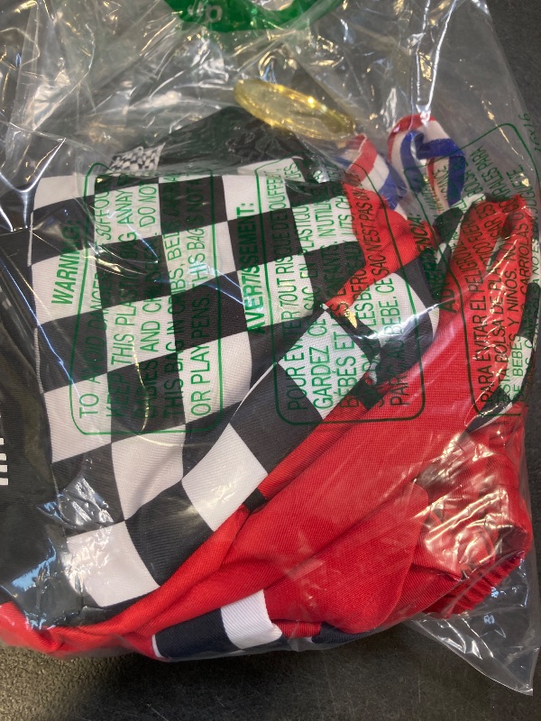 Photo 1 of Simplecc Race Car Driver Costume for Boys Racer Jumpsuit with Car Cap for Halloween Dress Up(5-6 Years) Red