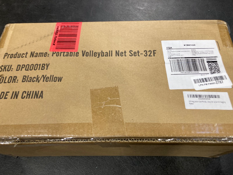 Photo 1 of 32ft Regulation Size Portable Outdoor Volleyball Net Set System for Backyard Beach with Height Adjustable Poles, PU Volleyball and Pump, Carry Bag, Boundary Line - Easy Set Up & Anti-Sagging (Black)