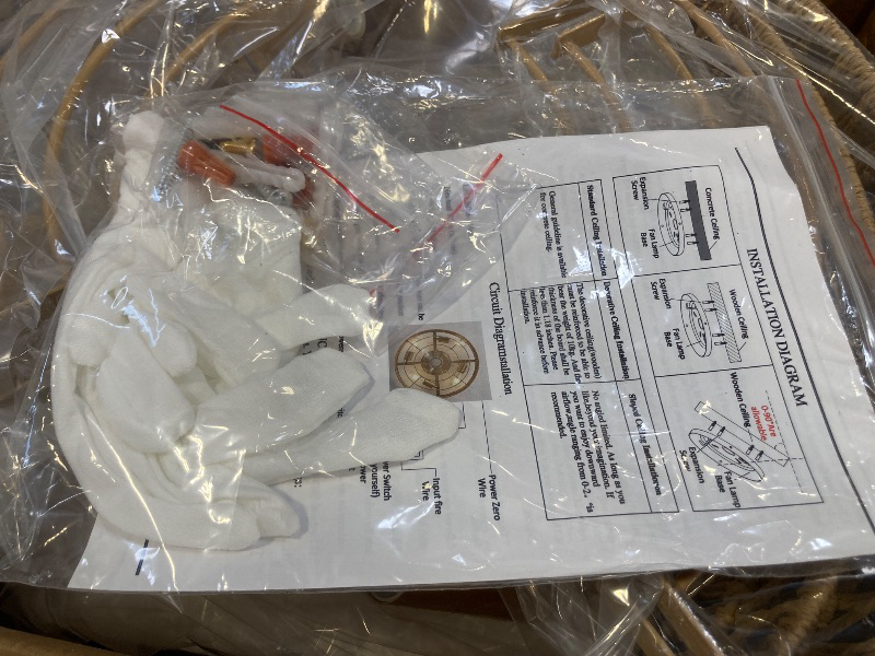 Photo 1 of XYLLIFY Boho Caged Ceiling Fans with Lights Flush Mount, Hand-Woven Rattan Ceiling Fans with Light and Remote Control, Enclosed Timing 6 Speeds Reversible for Living Room Bedroom Dining Room