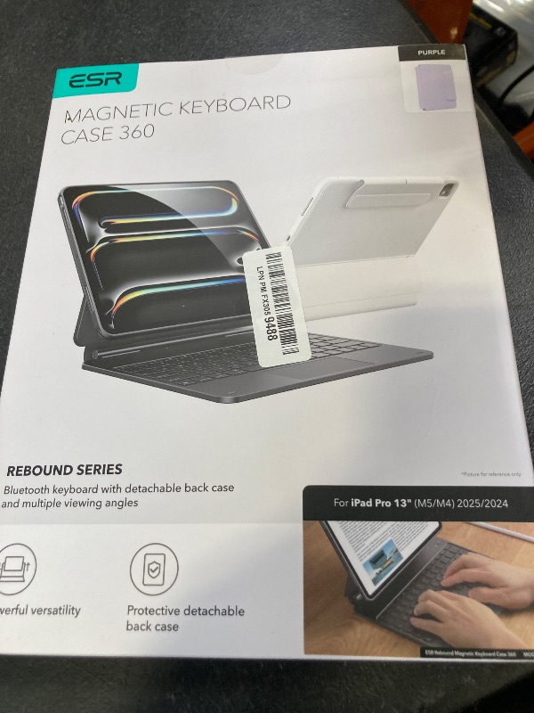 Photo 1 of [Upgraded] ESR iPad Pro 13 Inch Case with Keyboard (M5/M4, 2025/2024), iPad Pro 13 Keyboard Case with Magnetic Stand, Portrait/Raised Modes for iPad Pro 13, Removable, Rebound 360 Series, Pirple