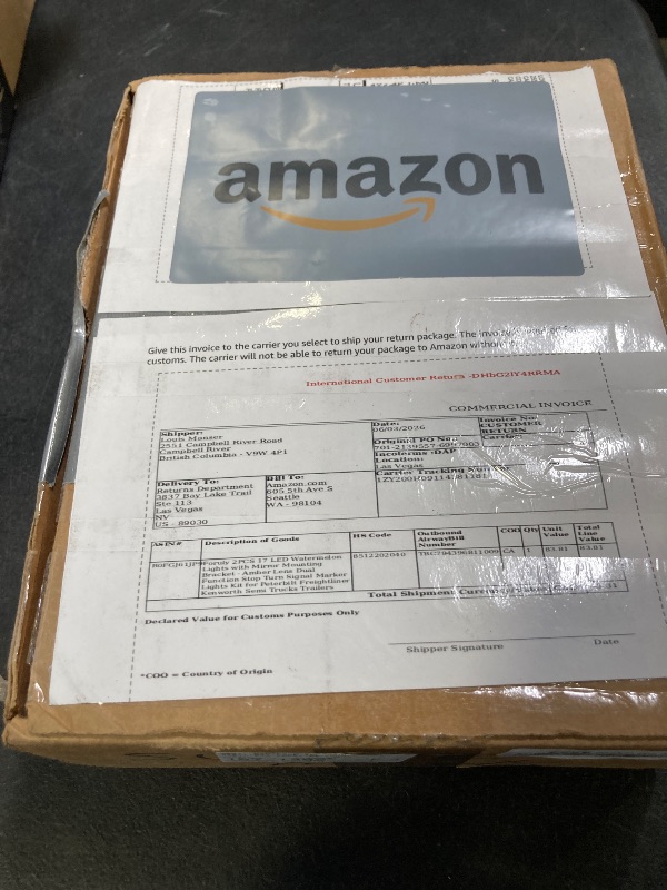 Photo 1 of Foruly 2-Pack Truck Mirror Mounting Bracket with Amber LED Watermelon Lights - Compatible for Peterbilt Kenworth Freightliner