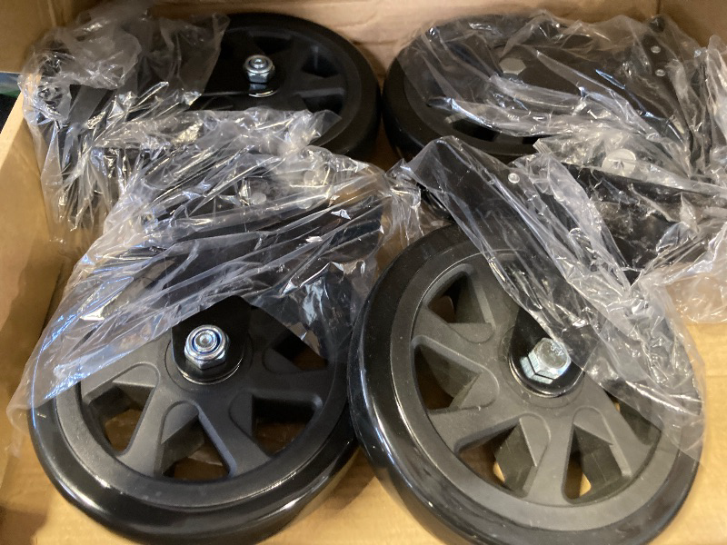 Photo 1 of 6 Inch Caster Wheels Heavy Duty Casters with Brake, Casters Set of 4 Loading 3000 Lbs, Locking Industrial Swivel Top Plate Casters Wheels for Furniture and Workbench Cart(Two Hardware Kits Included)