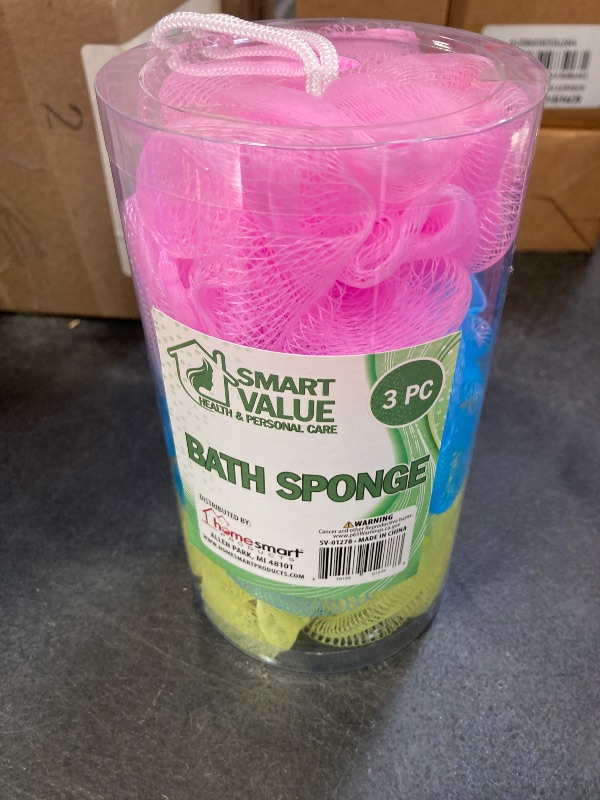 Photo 1 of SMART VALUE Bath Sponge in Canister 3 PSc