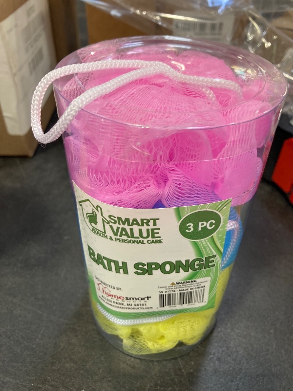 Photo 1 of SMART VALUE Bath Sponge in Canister 3 PSc