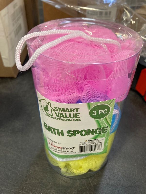Photo 1 of SMART VALUE Bath Sponge in Canister 3 PSc