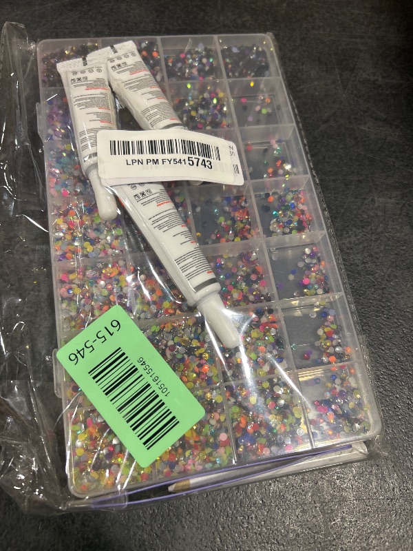 Photo 1 of 28 Colors Resin Jelly Gems Bedazzling Kit, 3mm Flatback Rhinestone Gems for Nail Art Crafts, with 3 Bottles B7000 Glue for Clothes, Shoes, Bedazzled DIY Jewelry Making Heavy Duty Weather Resistant