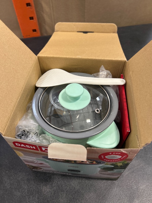 Photo 1 of Dash Mini Ceramic Rice Cooker - Designed for Single-Serve Cooking - Compact Rice Cooker with Nonstick Removable Pot, Keep Warm Function & Easy-to-Clean Sleek Design - Aqua Ceramic