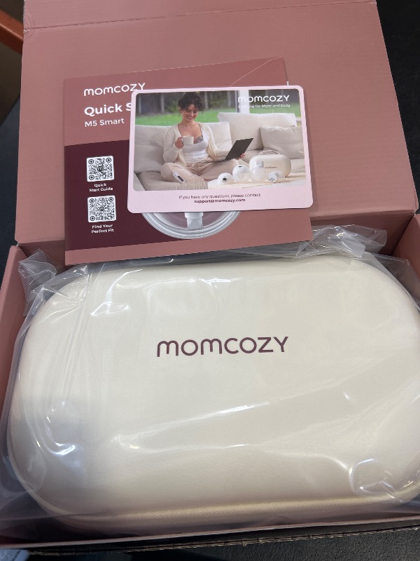 Photo 1 of Momcozy M5 Smart APP Controlled Wearable Breast Pump, Hands-Free Wireless Electric Pump, 3 Modes 9 Suction Levels, BPA-Free, Portable Lightweight, 24mm Flange, 2-Pack Cozy Red