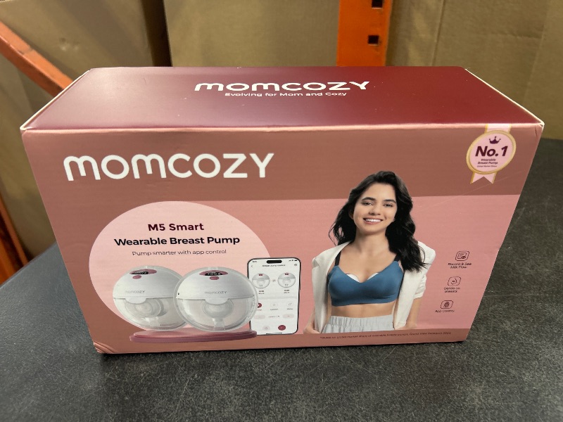 Photo 1 of Momcozy M5 Smart APP Controlled Wearable Breast Pump, Hands-Free Wireless Electric Pump, 3 Modes 9 Suction Levels, BPA-Free, Portable Lightweight, 24mm Flange, 2-Pack Cozy Red