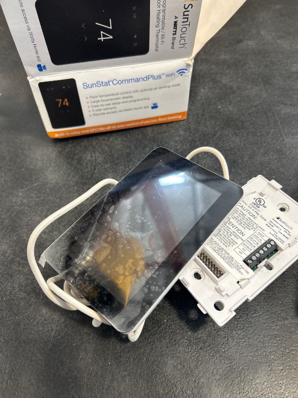 Photo 1 of SunTouch SunStat CommandPlus Touchscreen Programmable Smart Wi-Fi Thermostat for Electric Floor Heating Systems, 4.3" Screen, Floor and Air Sensing Control, Energy Monitoring, Remote Access