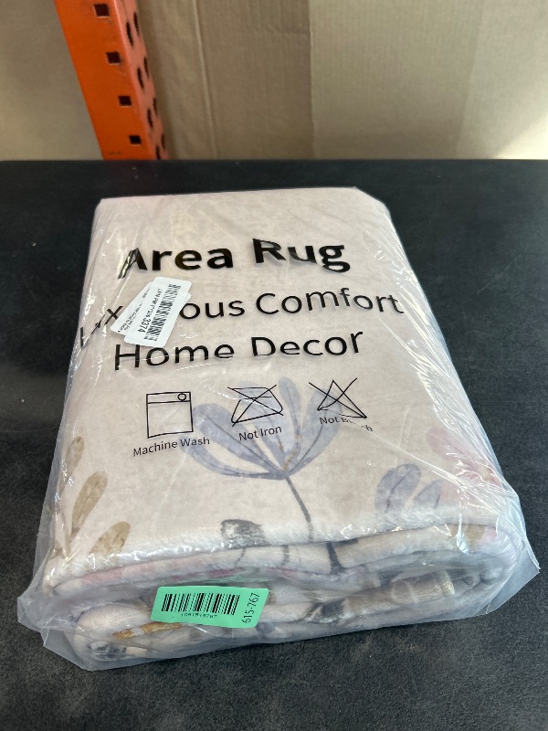 Photo 1 of Wonnitar Washable 4x6 Rug for Bedroom, Floral Print Area Rug for Living Room, Non-Slip Entryway Throw Mat, Low Pile Botanical Area Rug Floor Carpet for Bedside (Beige,4'x6')