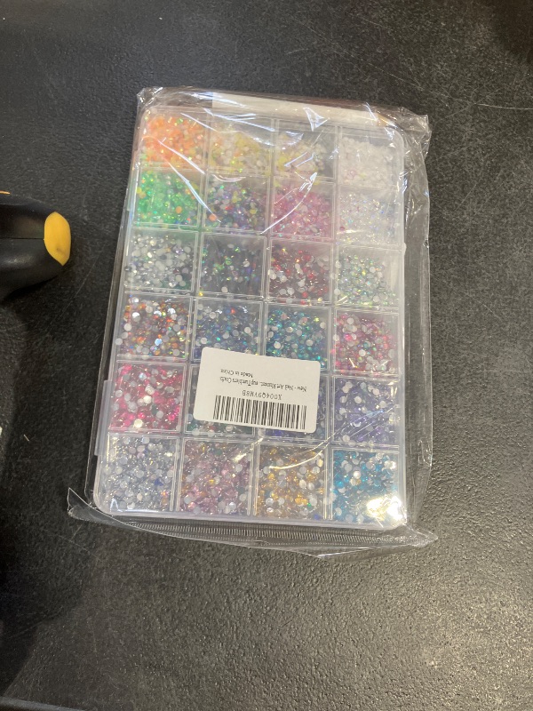 Photo 1 of 33000pcs Resin Jelly Rhinestones Kit 24 Color 3mm Round Nail Flatback Bedazzling Rhinestones with Pickup Tool Multicolor Nail Gem Diamonds Crystals for DIY Arts Crafts Clothing Decor