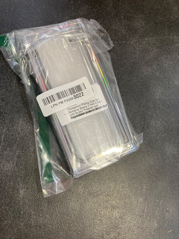 Photo 1 of Transparent Plating Case for Samsung Galaxy Z Fold 4 Case with Screen Protector and Magnetic Hinge Protective,Full Protective Shockproof Anti Yellow Crystal Clear Cover for Samsung Z Fold 4 (Silver)