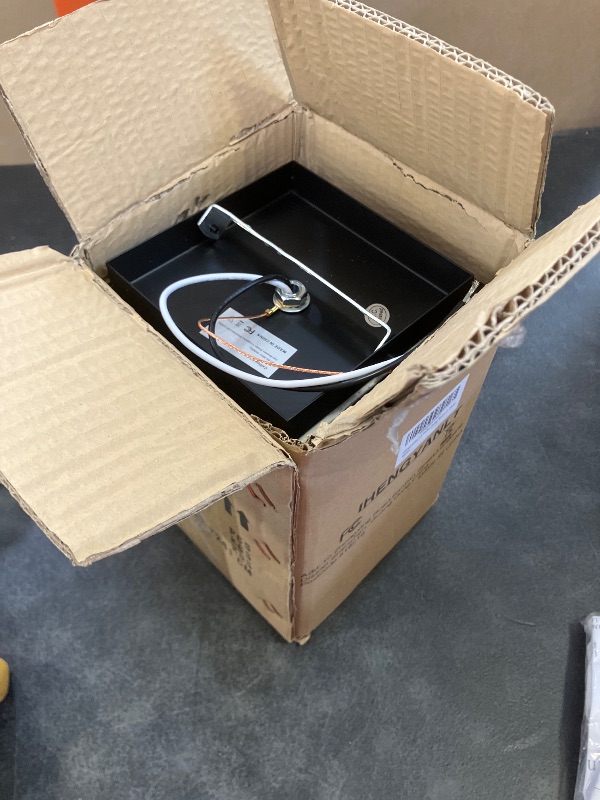 Photo 1 of IHENGYANLT 1 Pack Semi Flush Mount Black Metal Frame Ceiling Light with Clear Glass Shade, Farmhouse Fixture for Kitchen, Island, Entryway, Porch, Foyer, Dining Room