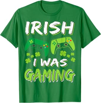Photo 1 of Irish I Was Gaming Funny St Patricks Day Gamer Boys Men Gift T-Shirt medium 