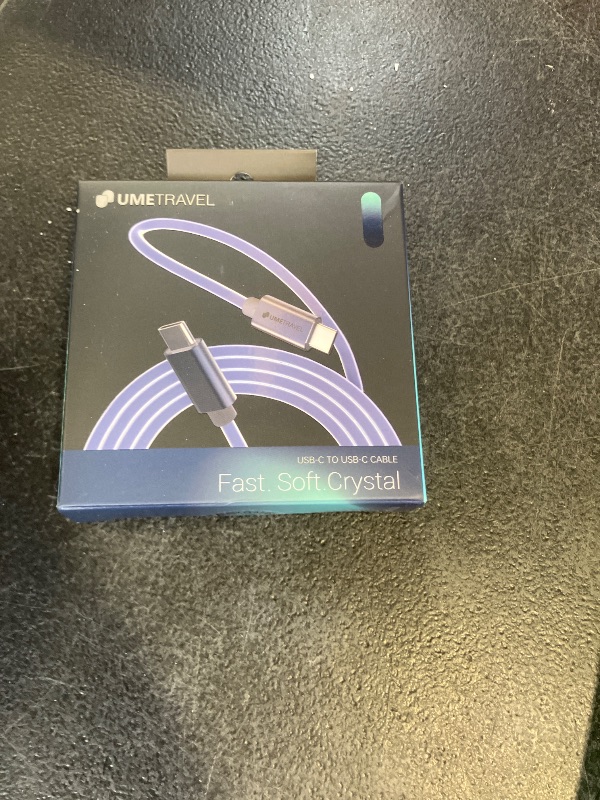 Photo 1 of UMETRAVEL USB C to USB C Flow Cord, Soft Silicone, Crystal Semitransparent, 60W Fast Charging for iPhone 16 Series, MacBook and More (USB2.0, 3.3ft, Crystal Blue)